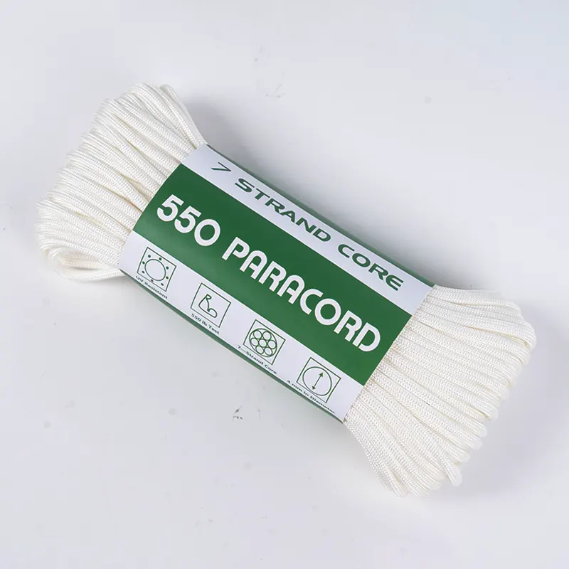 7 Telli Çekirdek 4mm Düz Beyaz 550 Polyester Paracord